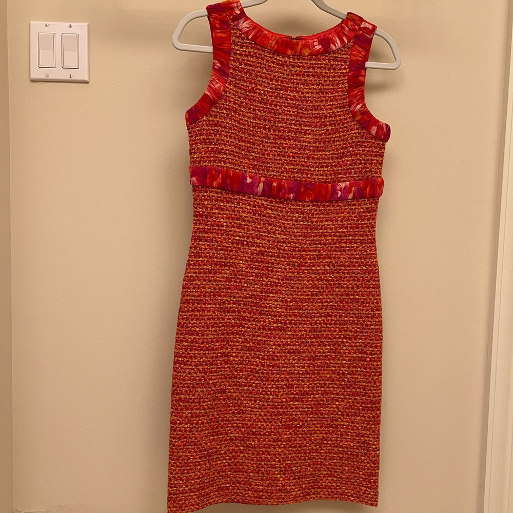 St. John Multicolor Textured Knit Dress sz2